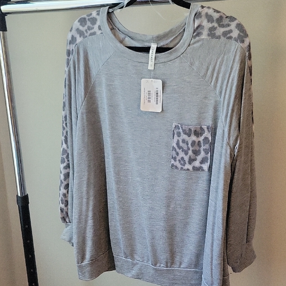 Emerald Gray Animal Print Sweatshirt